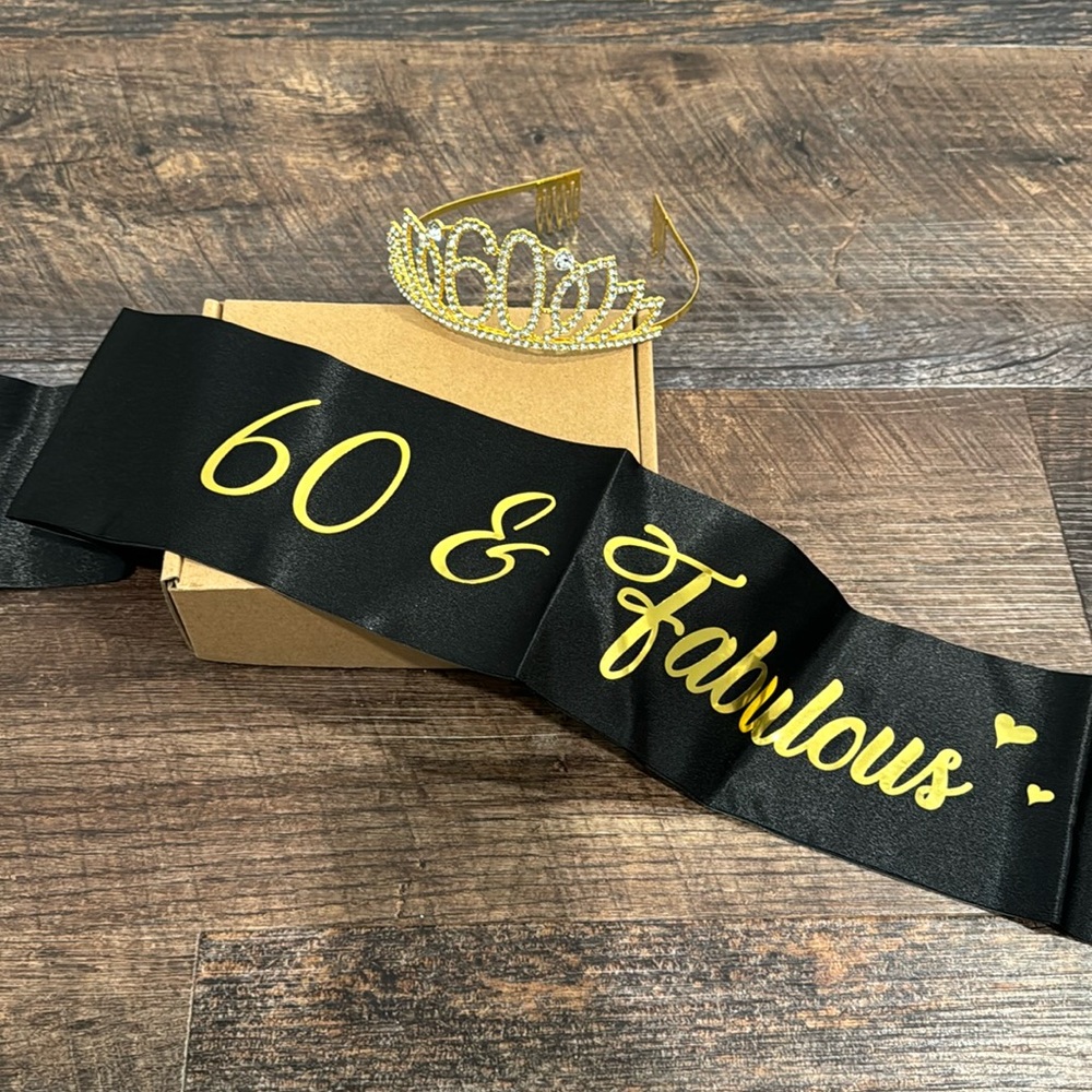 60th Birthday tiara and sash